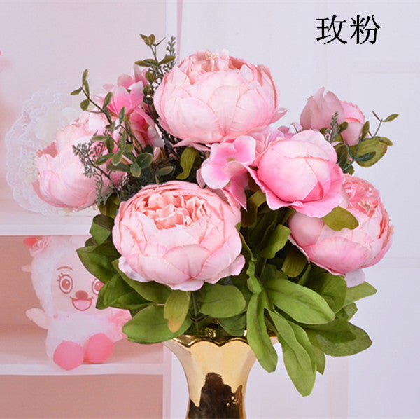 13 Core-spun Peony Decorative Flowers Artificial Flowers Artificial Flowers