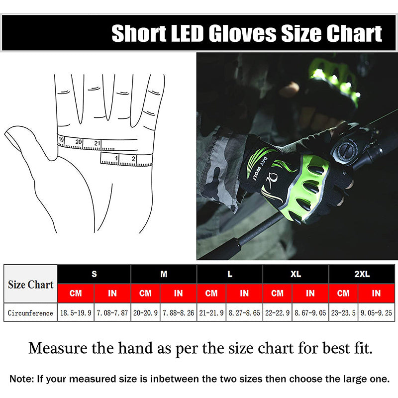 Fingerless Outdoor Sports Bike Lighting Gloves