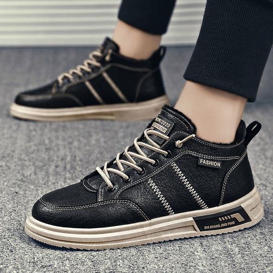 Casual Leather Shoes Cotton Shoes British Sneakers