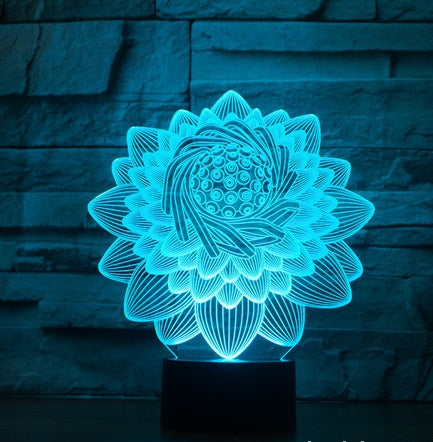 Lotus 2 3D Light Colorful Touch Charging Led Visual Light Gift Atmosphere 3591