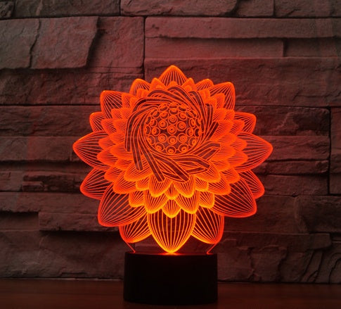 Lotus 2 3D Light Colorful Touch Charging Led Visual Light Gift Atmosphere 3591