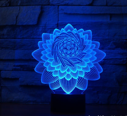 Lotus 2 3D Light Colorful Touch Charging Led Visual Light Gift Atmosphere 3591