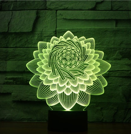 Lotus 2 3D Light Colorful Touch Charging Led Visual Light Gift Atmosphere 3591