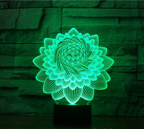 Lotus 2 3D Light Colorful Touch Charging Led Visual Light Gift Atmosphere 3591