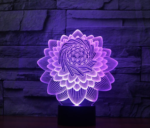 Lotus 2 3D Light Colorful Touch Charging Led Visual Light Gift Atmosphere 3591