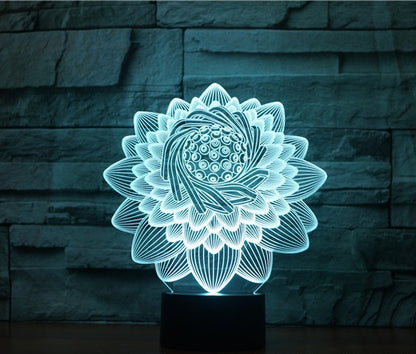 Lotus 2 3D Light Colorful Touch Charging Led Visual Light Gift Atmosphere 3591