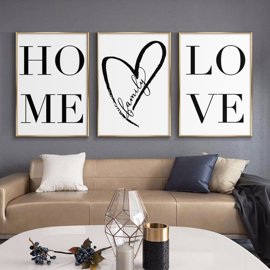 Love Poster Black And White Canvas Painting