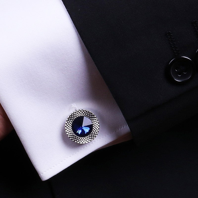 Men's French Shirt Cuffs Blue Crystal Gem Cufflinks Business Women'S Shirt Zircon Cuff Nails - Online Shop AU.com