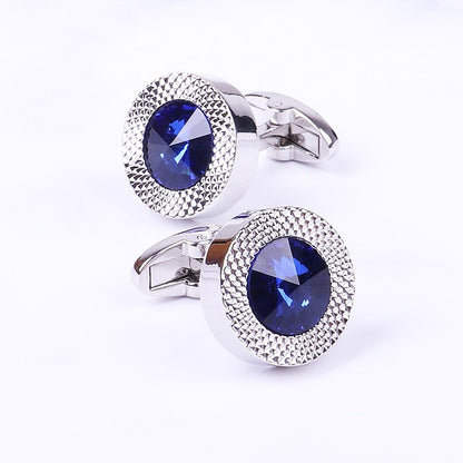 Men's French Shirt Cuffs Blue Crystal Gem Cufflinks Business Women'S Shirt Zircon Cuff Nails - Online Shop AU.com