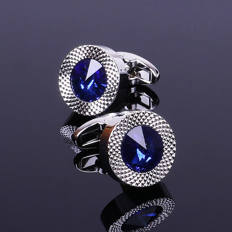 Men's French Shirt Cuffs Blue Crystal Gem Cufflinks Business Women'S Shirt Zircon Cuff Nails - Online Shop AU.com