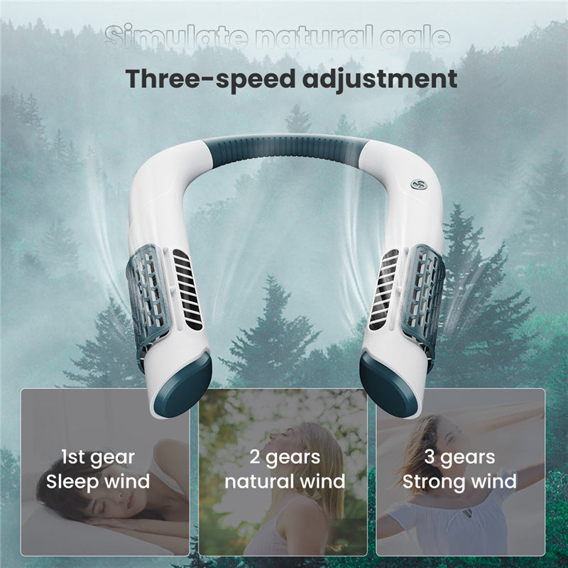 Neck Fan Mini Bladeless Fan USB Rechargeable Fan Mute Sports Fans for Home Outdoor Portable Hanging Fans Air Conditioner Cooler - Online Shop AU.com