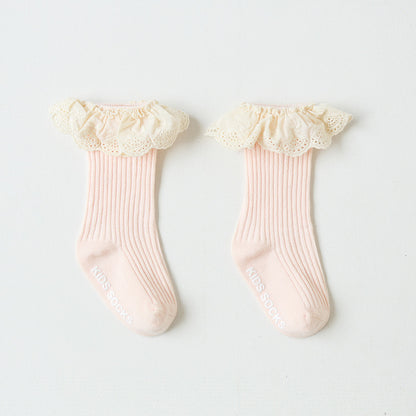 Children's Socks, Lace, Girl's Tube Socks, Baby Socks, Boneless Non-slip Baby Socks