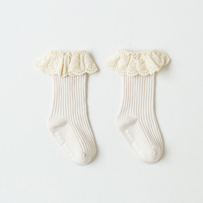 Children's Socks, Lace, Girl's Tube Socks, Baby Socks, Boneless Non-slip Baby Socks