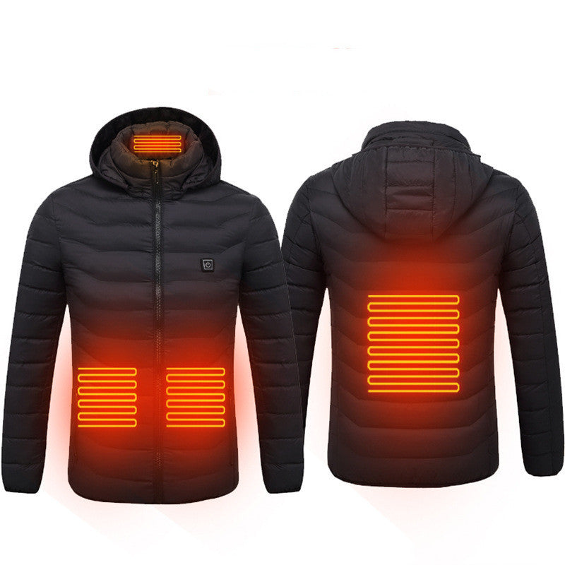 Heated Jacket Coat USB Electric Jacket Cotton Coat Heater Thermal Clothing Heating Vest Men's Clothes Winter