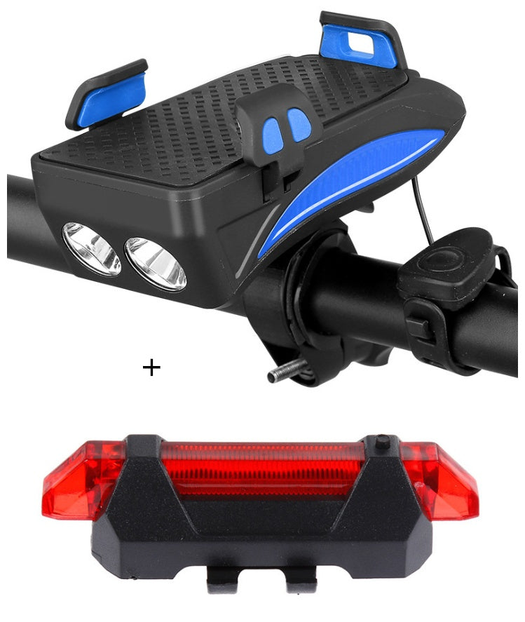 Motorcycle Bicycle Phone Holder Support Charging For Cell Phone With Bike Bell Power Bank Bicycle Front Lamp Flashlight - Online Shop AU.com