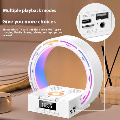 Mobile Accessories 4 In 1 Wireless Bluetooth Speaker Charging Pad Bedside Lamp With Alarm Clock Wake-Up Light For Bedroom Support USB Drive TF Card