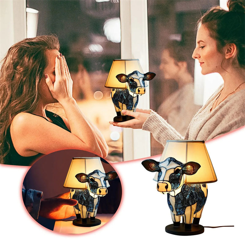 Beautiful Cow Table Lamp Bedside Table Lamp With USB Bedside Lamp For Living Room Bedroom Dormitory Bra Ornament