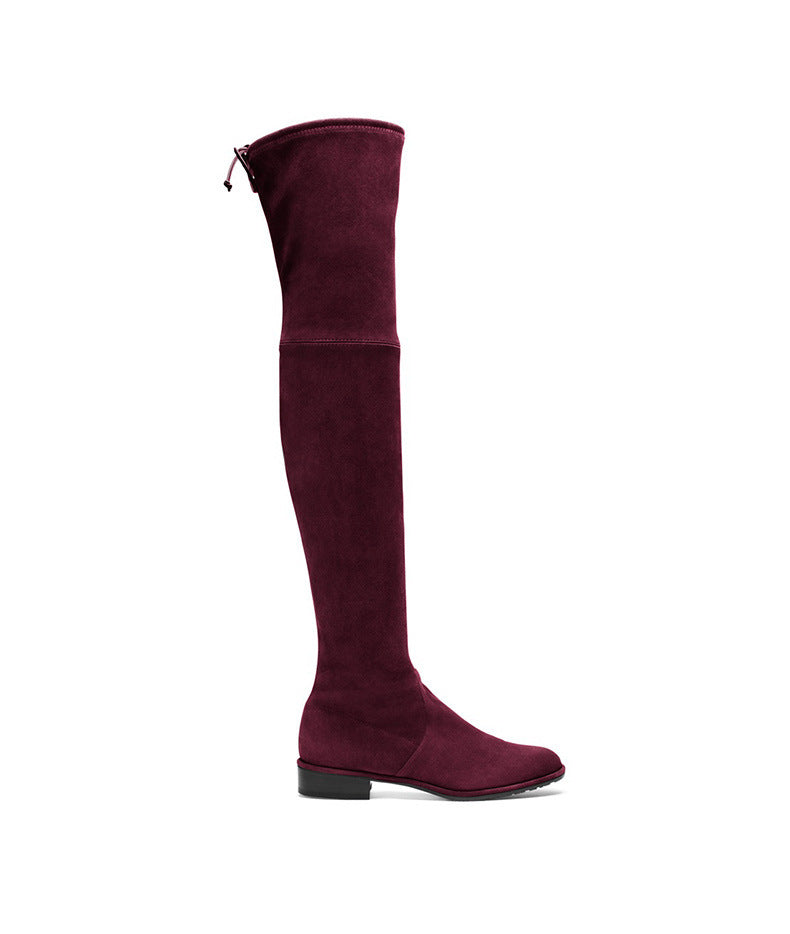 Boots flat elastic long boots high leg boots