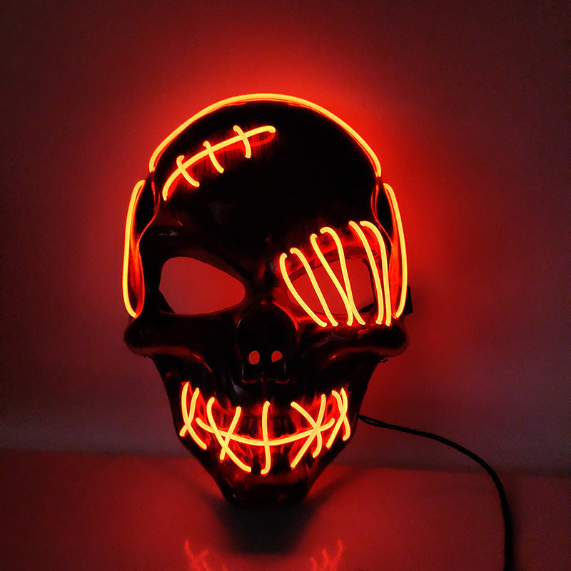 Mask Scar One-eyed Pirate Mask Bloody Horror Cold Light Halloween Mask Led Glowing Mask