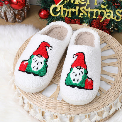 Santa Claus Home Slippers Couple Indoor Floor Bedroom Slipper Christmas Warm Shoes Women Men