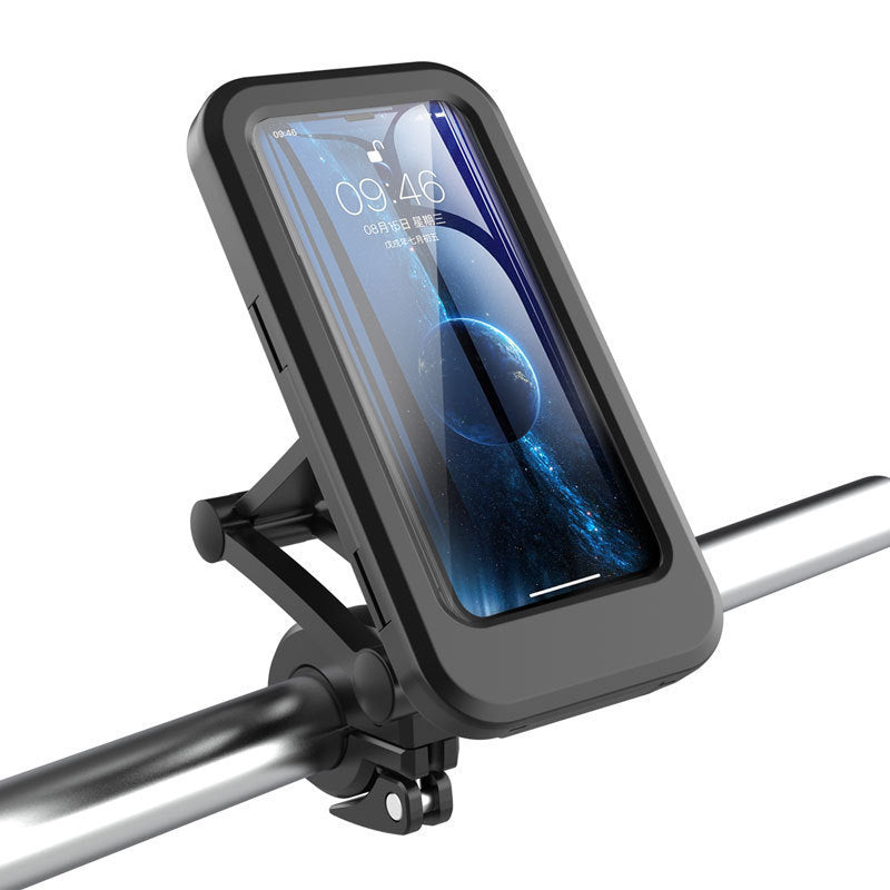 360 Rotatable Waterproof Bicycle Motorcycle Mobile Phone Holder Bike Handlebar Non-slip Clip Stand GPS Mount Bracket