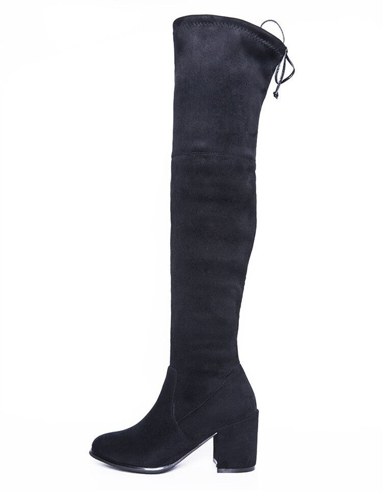 Boots flat elastic long boots high leg boots