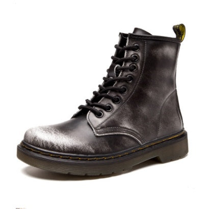 Martin Boots Low-heeled Leather Tube Couple Short Boots Motorcycle Boots