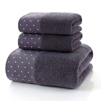 Pure Cotton Towels Three-piece Suit Thick Soft Household