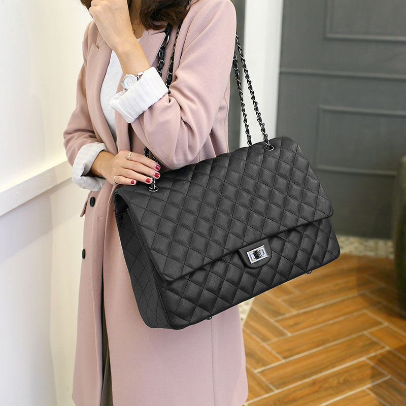 Lingge Chain Big Bag Shopping Messenger Bag Mommy Bag Pu Bag - Online Shop AU.com