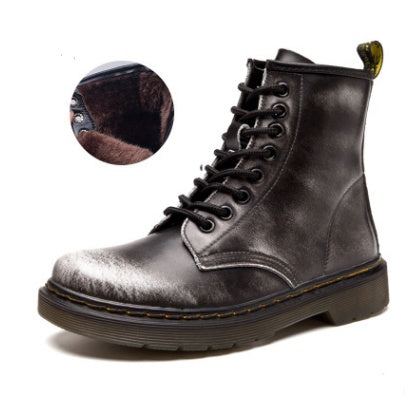 Martin Boots Low-heeled Leather Tube Couple Short Boots Motorcycle Boots