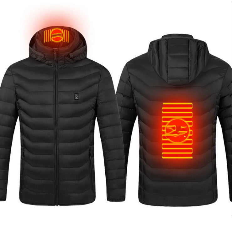 Heated Jacket Coat USB Electric Jacket Cotton Coat Heater Thermal Clothing Heating Vest Men's Clothes Winter