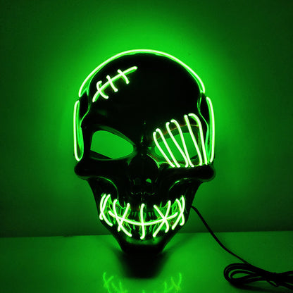 Mask Scar One-eyed Pirate Mask Bloody Horror Cold Light Halloween Mask Led Glowing Mask