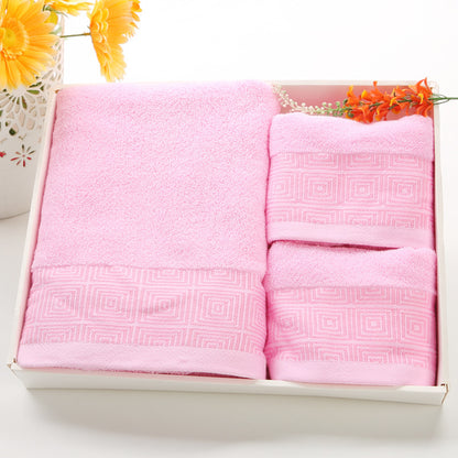 Pure Cotton Towels Three-piece Suit Thick Soft Household