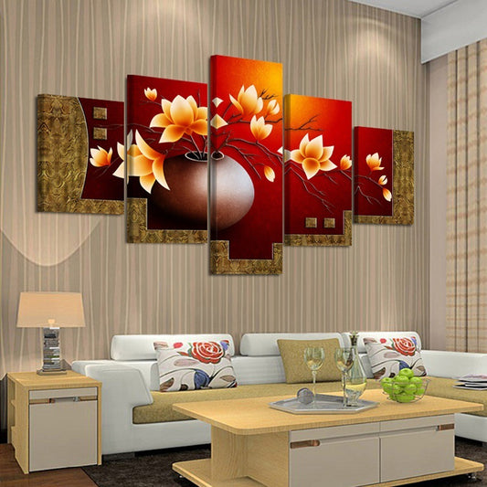 Five-piece Decorative Painting Chinese Style Retro