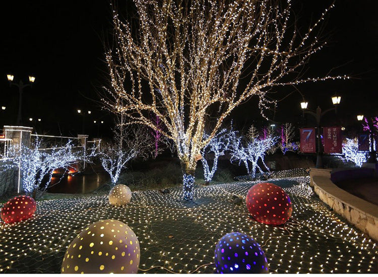 Christmas led lights string lights outdoor waterproof fishnet lights full of stars paved holiday lights wedding decorative lights