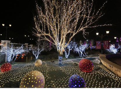 Christmas led lights string lights outdoor waterproof fishnet lights full of stars paved holiday lights wedding decorative lights