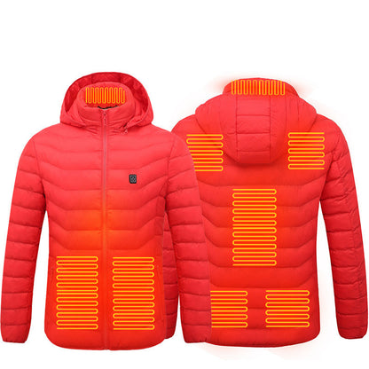 Heated Jacket Coat USB Electric Jacket Cotton Coat Heater Thermal Clothing Heating Vest Men's Clothes Winter