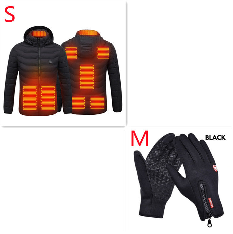 Heated Jacket Coat USB Electric Jacket Cotton Coat Heater Thermal Clothing Heating Vest Men's Clothes Winter