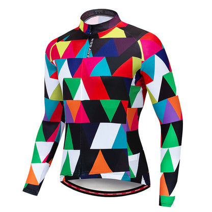 Colorful mountain bike riding suit