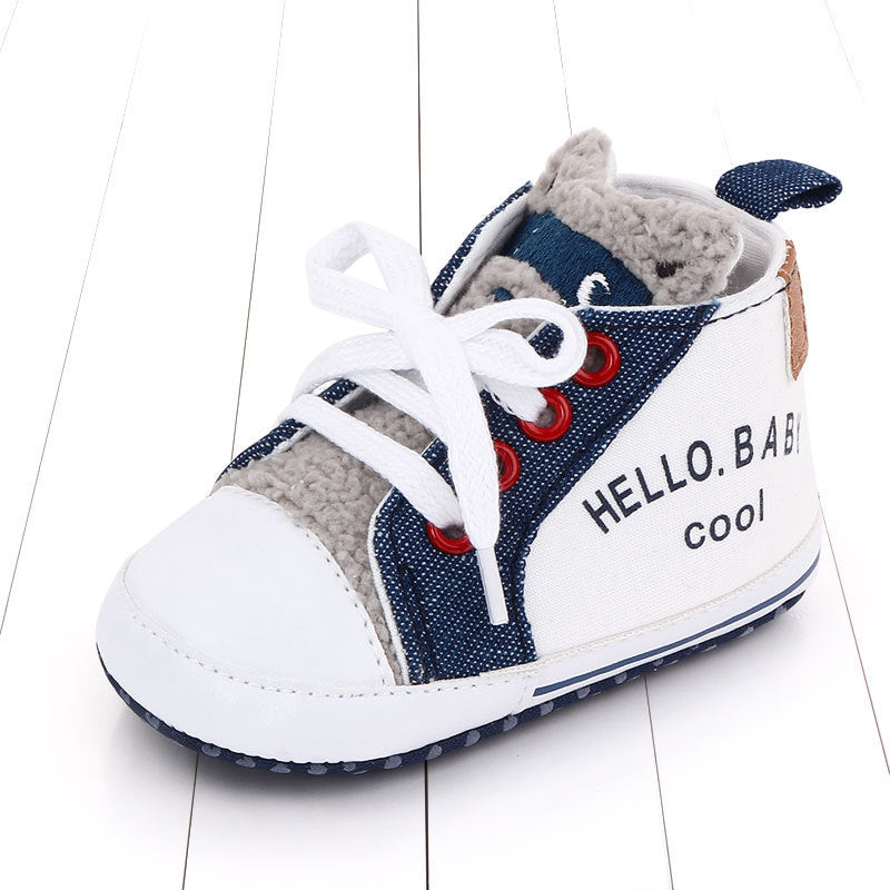 Canvas shoes color matching letters walking shoes