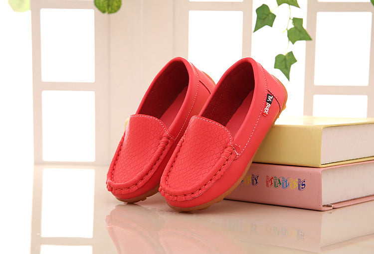 Spring and autumn children's peas shoes for boys and girls princess shoes baby single shoes new kids leather shoes student shoes