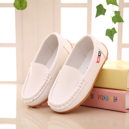 Spring and autumn children's peas shoes for boys and girls princess shoes baby single shoes new kids leather shoes student shoes