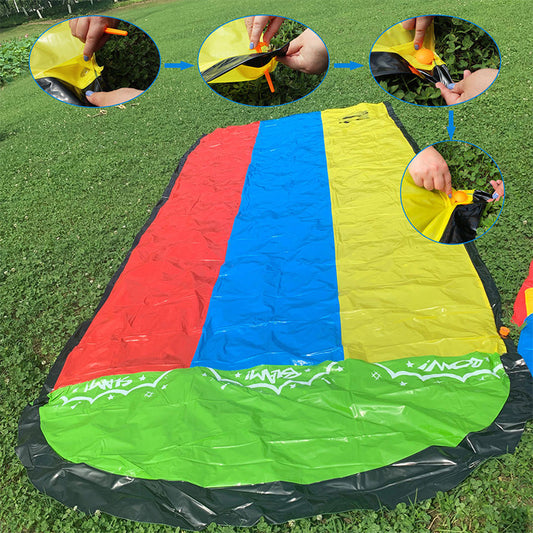 Water Slide Pool Children's Lawn Double Water Slide Inflatable Water Toys