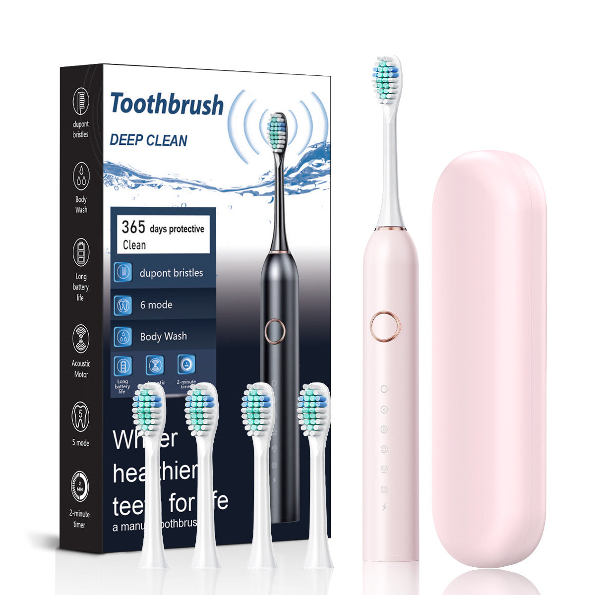 Electric Toothbrush Household 6-speed Soft Bristle Sound Wave