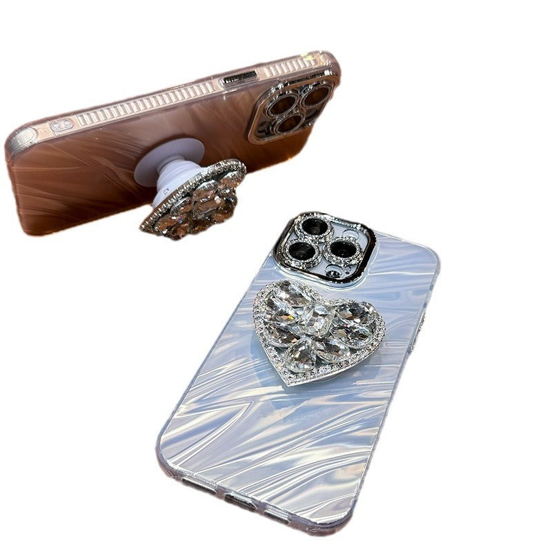 Mobile Phone Case Lens Protector Rhinestone Love Phone Case