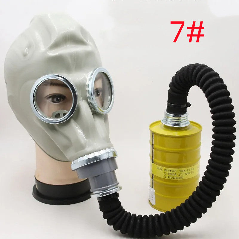 Gas Mask With Three-piece Chemical Fire Protection Mask Clouds