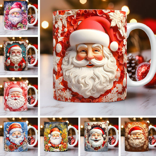 Christmas Ceramic Mug Unique Space Design Snowman Santa Coffee Cup Tea Milk Mug Christmas