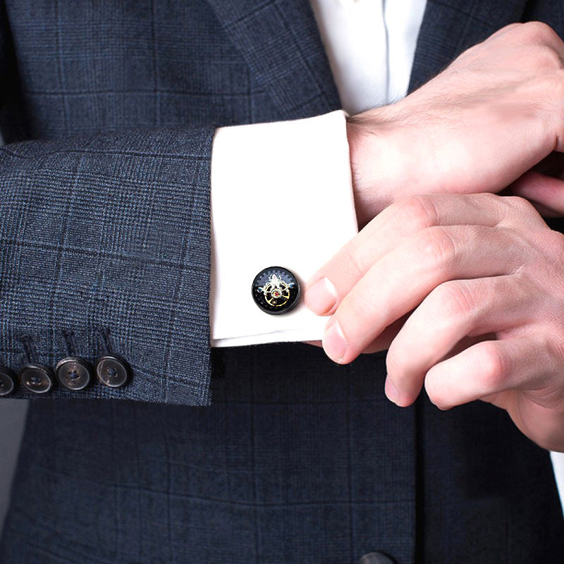 Tourbillon Cufflinks Light Luxury Business French Style Shirt Punk Movement Cufflinks - Online Shop AU.com