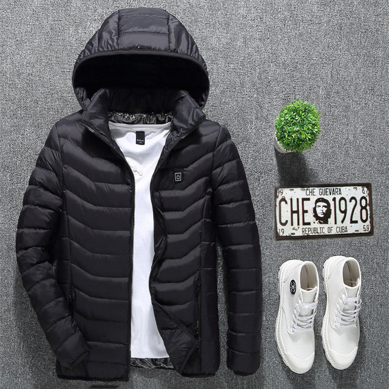 Heated Jacket Coat USB Electric Jacket Cotton Coat Heater Thermal Clothing Heating Vest Men's Clothes Winter