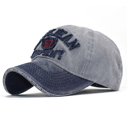 Spring Cotton Stitching And Old Washed Baseball Hat 3D Embroidery Adjustable Sunshade Hat